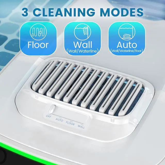 Alt view image 6 of 9 - AIRROBO PC10 Cordless Robotic Pool Cleaner, (Wall and Waterline Cleaning) 120min Runtime, Above Ground & Inground Pools up to 1829 Sq. Ft.