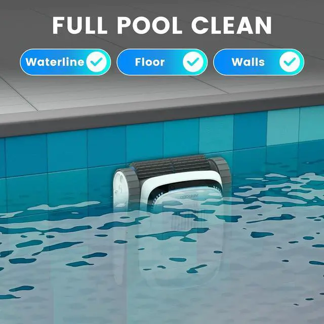 Alt view image 4 of 9 - AIRROBO PC10 Cordless Robotic Pool Cleaner, (Wall and Waterline Cleaning) 120min Runtime, Above Ground & Inground Pools up to 1829 Sq. Ft.