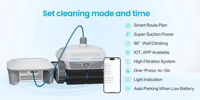 Alt view image 6 of 20 - AIRROBO All-In-1 Pool Cleaner + Surface Skimmer (Floor, Walls, Waterline and Surface Cleaning),150min Runtime