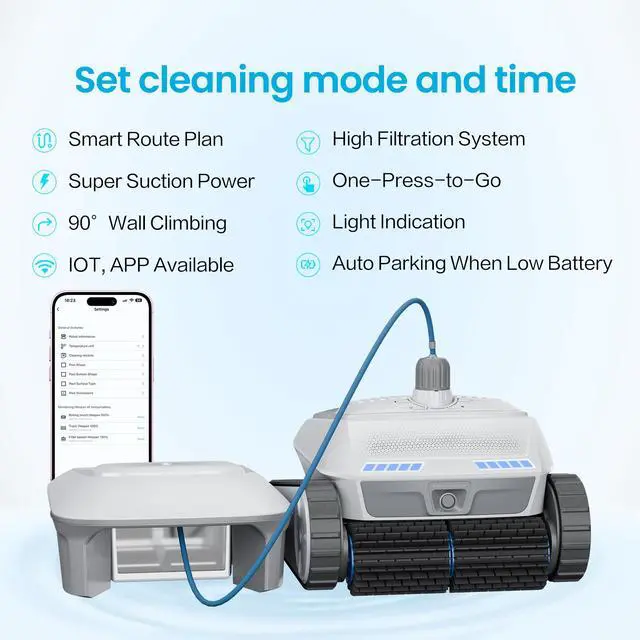 Alt view image 7 of 20 - AIRROBO All-In-1 Pool Cleaner + Surface Skimmer (Floor, Walls, Waterline and Surface Cleaning),150min Runtime