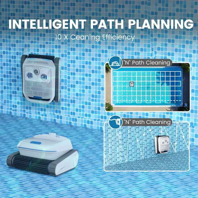 Alt view image 9 of 20 - AIRROBO All-In-1 Pool Cleaner + Surface Skimmer (Floor, Walls, Waterline and Surface Cleaning),150min Runtime
