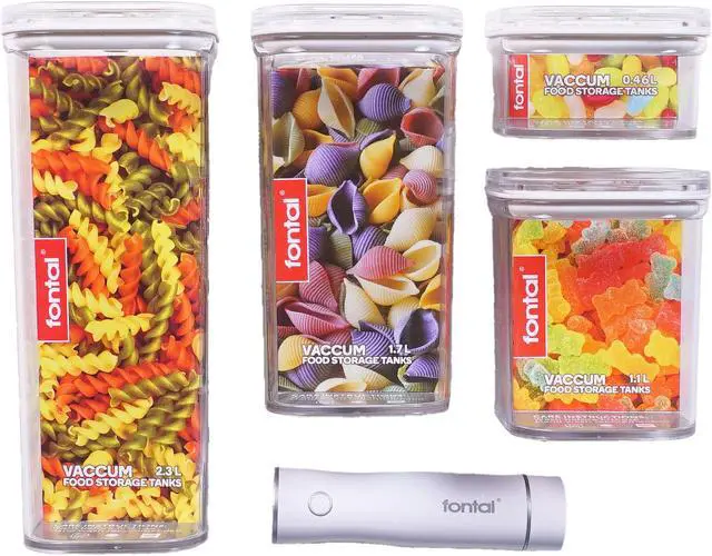 Main image of FONTAL Electric Vacuum Sealer Machine with 4 Airtight Food Storage Container (0.5Qt / 1.2Qt / 1.8Qt / 2.4Qt) Meal Prep, Leakproof