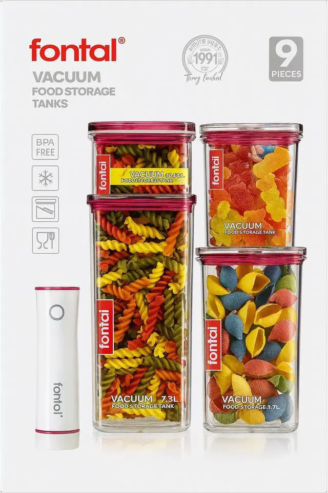 Alt view image 2 of 17 - FONTAL Electric Vacuum Sealer Machine with 4 Airtight Food Storage Container (0.5Qt / 1.2Qt / 1.8Qt / 2.4Qt) Meal Prep, Leakproof