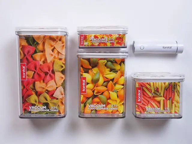 Alt view image 17 of 17 - FONTAL Electric Vacuum Sealer Machine with 4 Airtight Food Storage Containers (0.7Qt / 1.8Qt / 2.8Qt / 3.7Qt)