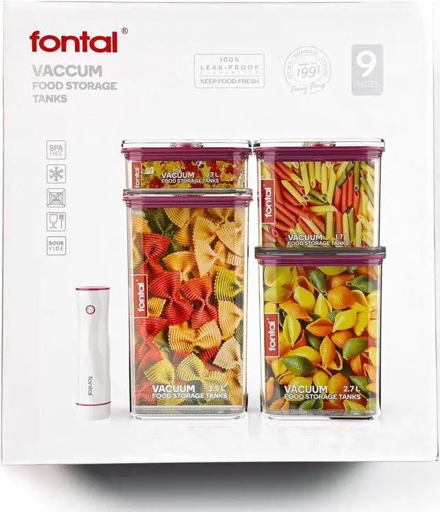 Alt view image 3 of 17 - FONTAL Electric Vacuum Sealer Machine with 4 Airtight Food Storage Containers (0.7Qt / 1.8Qt / 2.8Qt / 3.7Qt)