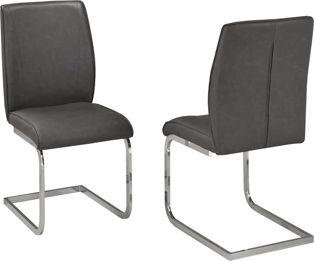Main image of Brassex Ezra Dining Chair - Set of 2 - Grey (XB-1127)