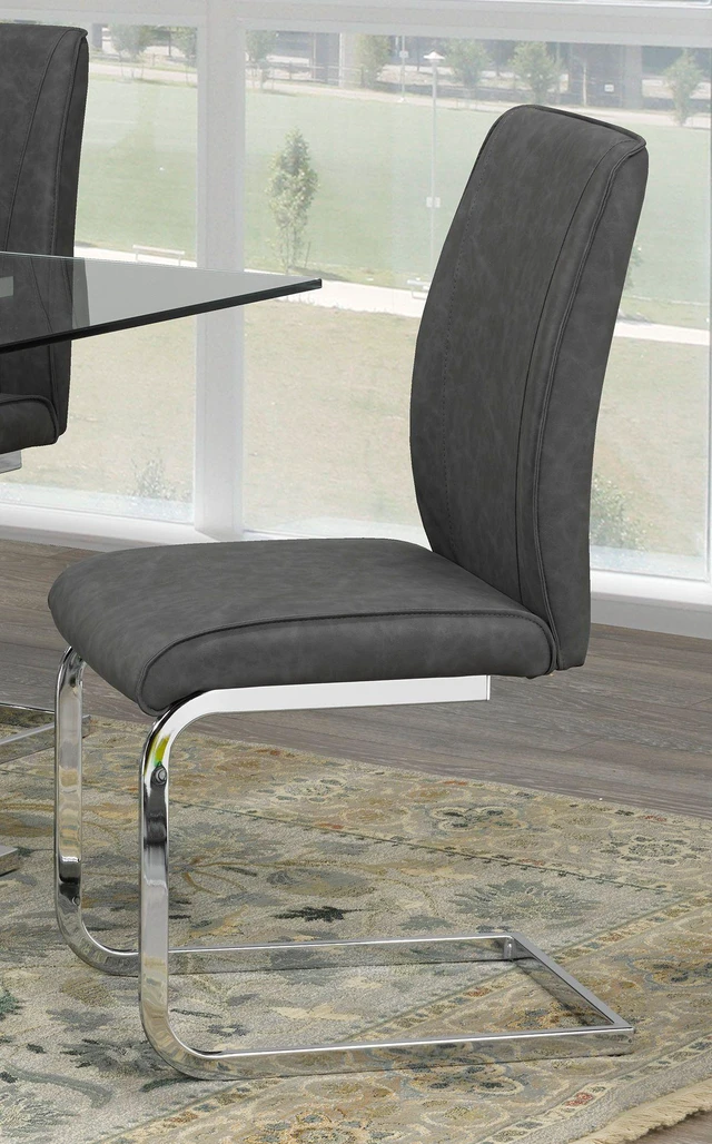 Alt view image 2 of 2 - Brassex Ezra Dining Chair - Set of 2 - Grey (XB-1127)