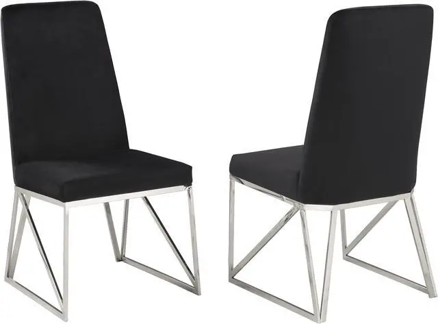Main image of Brassex Ariela Dining Chair - Set of 2 - Black (DX-2014 BLK)