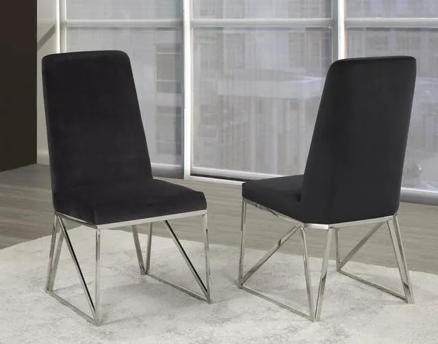 Alt view image 2 of 2 - Brassex Ariela Dining Chair - Set of 2 - Black (DX-2014 BLK)