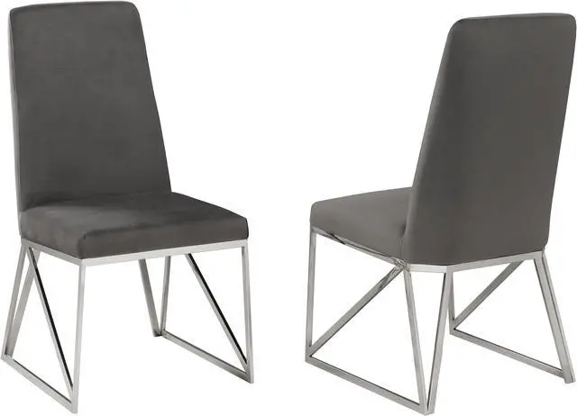 Main image of Brassex Ariela Dining Chair - Set of 2 - Grey (DX-2014 GR)