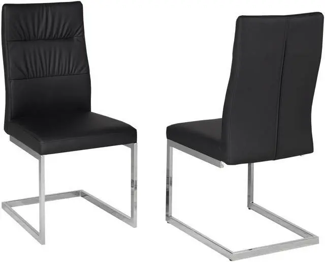 Main image of Brassex Cierra Dining Chair - Set of 2 - Black/Silver (C-1175BLK SIL)