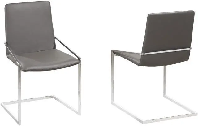Main image of Brassex Baylor Dining Chair - Set of 2 - Grey (3656-CP)