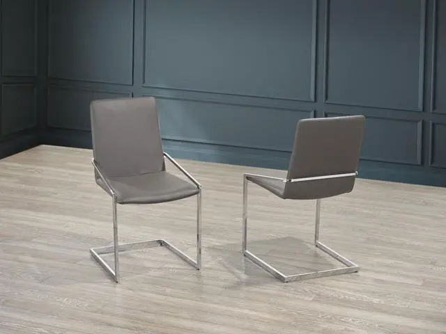 Alt view image 2 of 4 - Brassex Baylor Dining Chair - Set of 2 - Grey (3656-CP)
