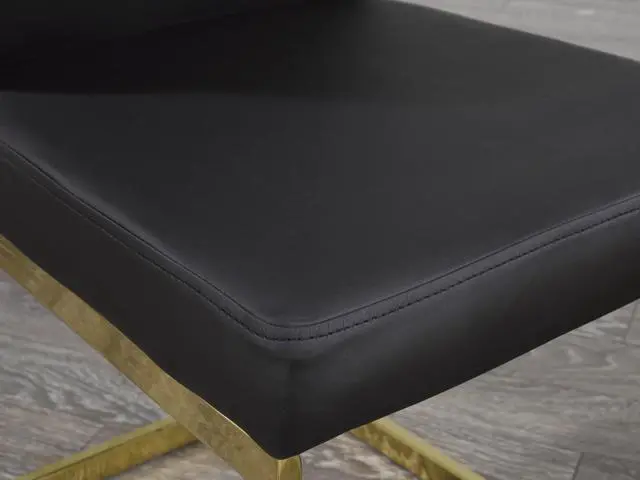 Alt view image 5 of 5 - Brassex Cierra Dining Chair - Set of 2 - Black/Gold (C-1175BK GOL)