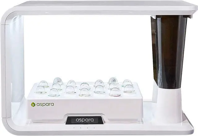 Alt view image 2 of 9 - Aspara GS1003W Smart Hydroponic Indoor Growing System, 16 Plant Capsule Capacity, with 86 LED Lights, 10 Smart Sensors & Removable Water Reservoir, iOS and Android App Compatible, White
