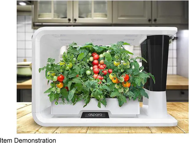 Alt view image 3 of 9 - Aspara GS1003W Smart Hydroponic Indoor Growing System, 16 Plant Capsule Capacity, with 86 LED Lights, 10 Smart Sensors & Removable Water Reservoir, iOS and Android App Compatible, White