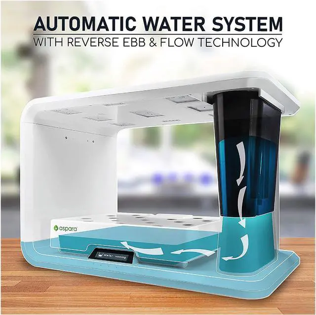 Alt view image 5 of 9 - Aspara GS1003W Smart Hydroponic Indoor Growing System, 16 Plant Capsule Capacity, with 86 LED Lights, 10 Smart Sensors & Removable Water Reservoir, iOS and Android App Compatible, White