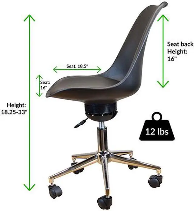 Alt view image 2 of 6 - Uncaged Ergonomics ATC-B Ergonomics Active Task Chair Black