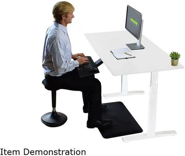 Alt view image 3 of 4 - Uncaged Ergonomics RUWW Rise Up Electric Height Adjustable Sit/Stand Desk, with WHITE Desktop, Memory, Dual Motors (WHITE MDF Top/White Frame)