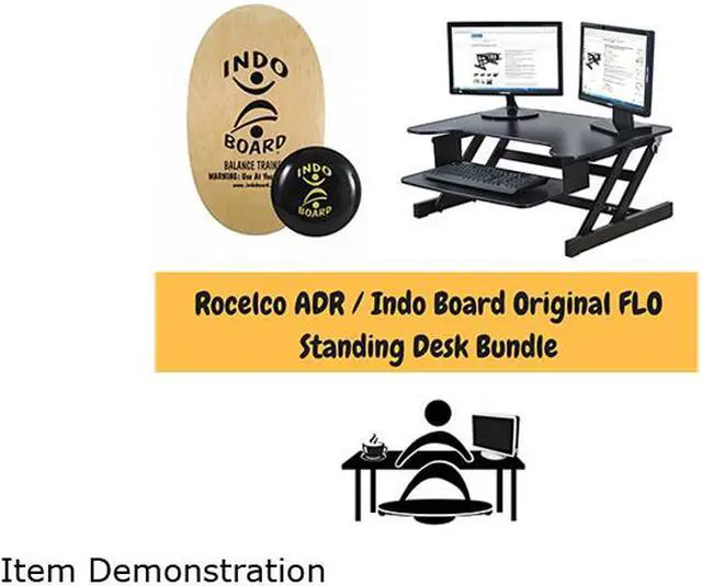 Alt view image 4 of 5 - Rocelco ADRIndoOrgFlo Rocelco ADR Adjustable Height Desk Riser & Indo Board Original Standing Desk Bundle