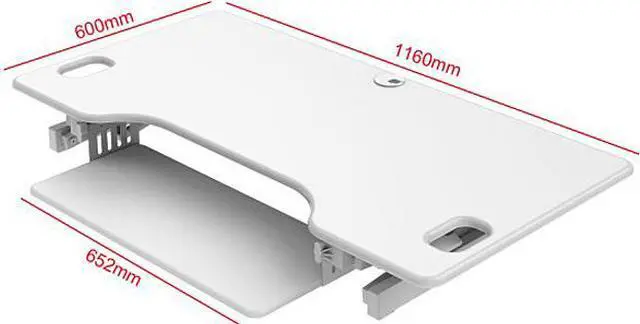 Alt view image 6 of 10 - Rocelco DADR-46-WH 46" Sit To Stand Adjustable Height Desk Riser w/ Extended Vertical Range (White)