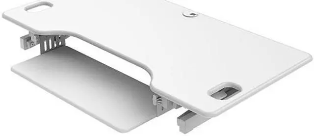 Alt view image 5 of 10 - Rocelco DADR-46-WH 46" Sit To Stand Adjustable Height Desk Riser w/ Extended Vertical Range (White)