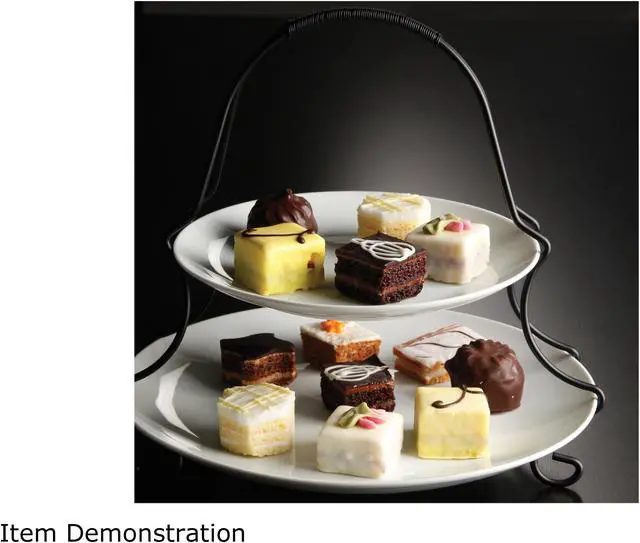 Alt view image 2 of 2 - Gibson Overseas Gracious Dining 2 Tiered Serving Set with Metal Rack in White