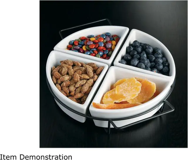 Alt view image 2 of 2 - Gibson Overseas Gracious Dining 4 Section Tidbit Dish Set w/ Wire Rack