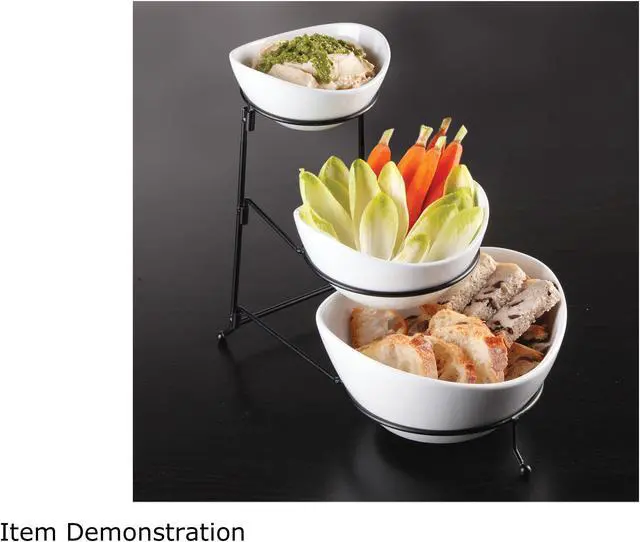Alt view image 2 of 2 - Gibson Overseas Gracious Dining 3 Tier Bowl Server Set w/ Metal Stand
