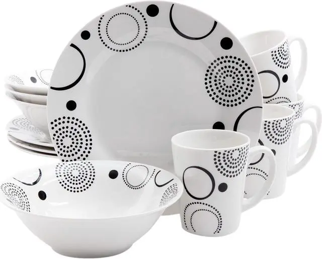 Main image of Gibson Overseas Modern Times 12 Piece Dinnerware Set, White