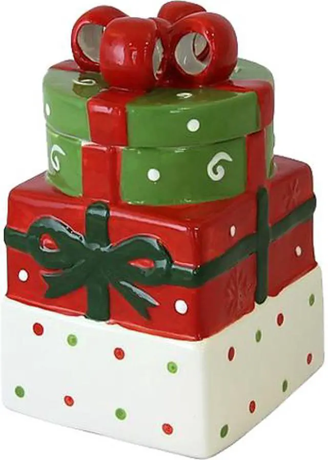 Main image of Gibson Christmas Estate 7.5" Gift Box Cookie Jar