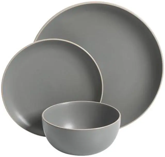 Alt view image 2 of 4 - Gibson Overseas Rockaway 12 piece Dinnerware Set in Grey
