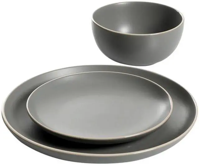 Alt view image 3 of 4 - Gibson Overseas Rockaway 12 piece Dinnerware Set in Grey