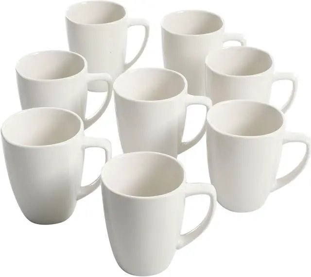 Alt view image 3 of 8 - Gibson Home Zen Buffetware 12 oz. Square Ceramic Mug Set in White, Set of 8