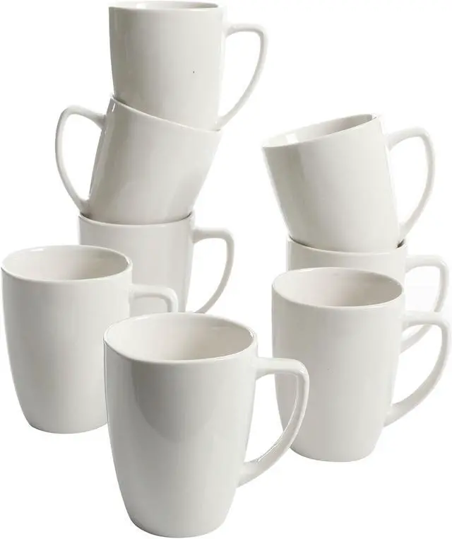 Alt view image 4 of 8 - Gibson Home Zen Buffetware 12 oz. Square Ceramic Mug Set in White, Set of 8