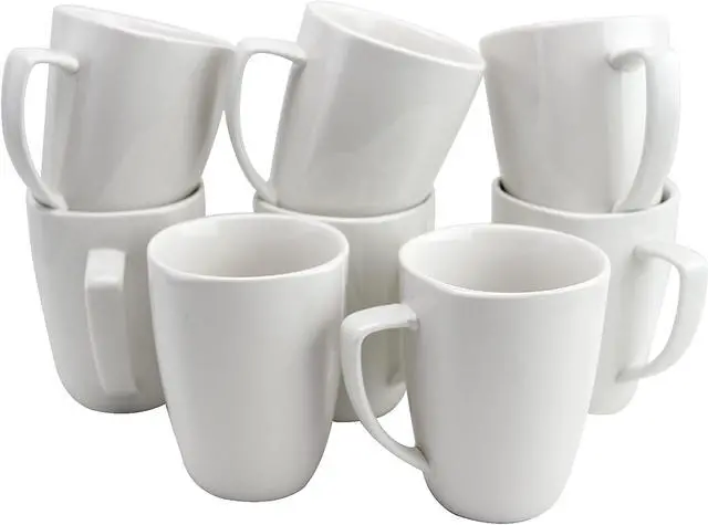Main image of Gibson Home Zen Buffetware 12 oz. Square Ceramic Mug Set in White, Set of 8