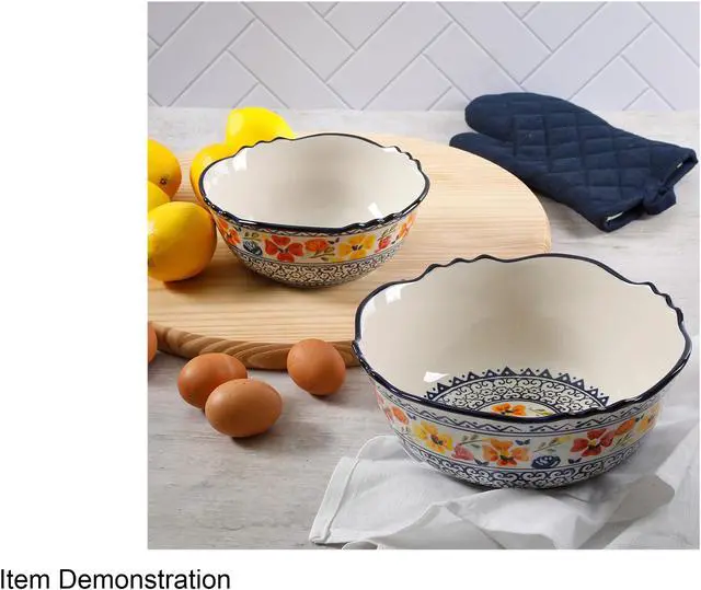 Alt view image 5 of 5 - Gibson Home Luxembourg 2 Piece Stoneware Bowl Set