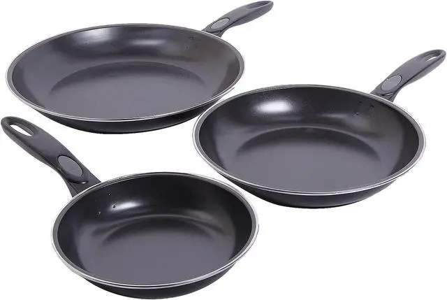 Main image of Gibson Home Aventura 3 Piece Carbon Steel Frying Pan Set in Black
