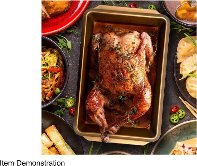 Alt view image 6 of 6 - Gibson Home Country Kitchen Embossed Carbon Steel 19 Inch Roaster Pan in Copper