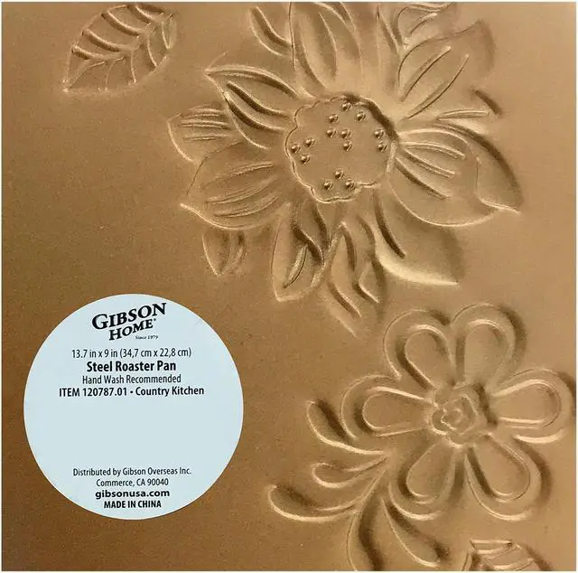 Alt view image 4 of 6 - Gibson Home Country Kitchen Embossed Carbon Steel 19 Inch Roaster Pan in Copper