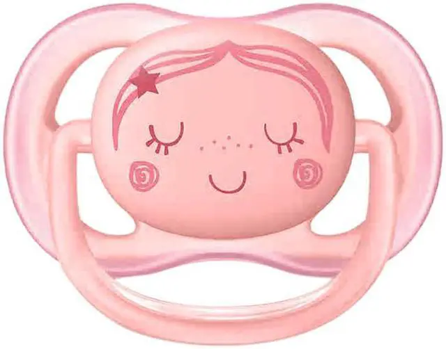 Alt view image 2 of 6 - Philips Avent Ultra Air Pacifier, 0-6 Months, Contemporary Decos, Pink/Peach, 2-pack, SCF345/20