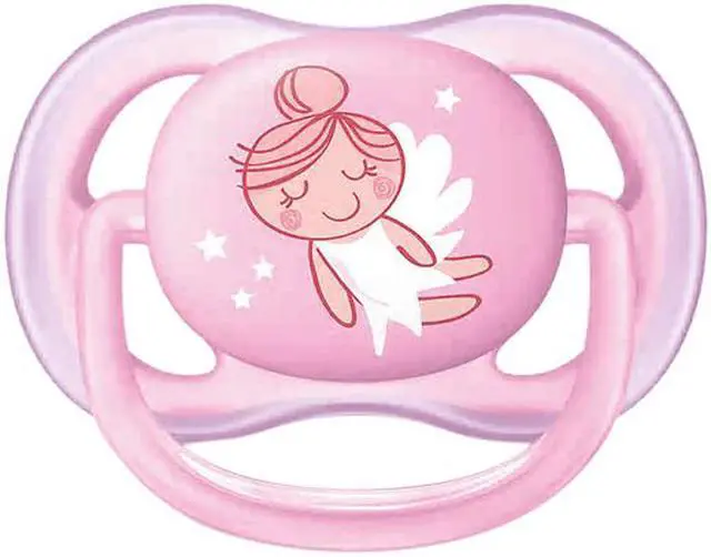Alt view image 3 of 6 - Philips Avent Ultra Air Pacifier, 0-6 Months, Contemporary Decos, Pink/Peach, 2-pack, SCF345/20
