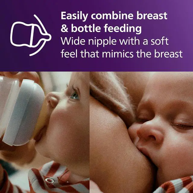 Alt view image 6 of 10 - Philips Avent Natural Baby Bottles with Natural Response Nipples (Slow Flow, Flow 2), 4oz, 2-pack, SCY900/02