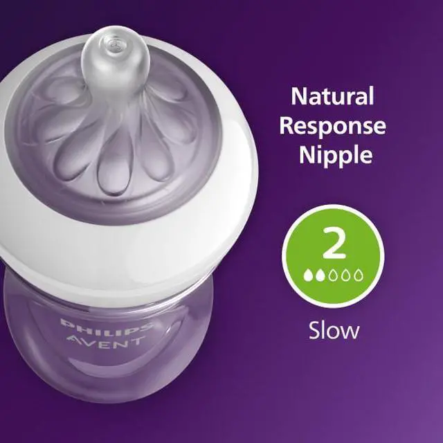 Alt view image 9 of 11 - Philips Avent Natural Baby Bottles with Natural Response Nipples (Slow Flow, Flow 2), 4oz, 4-pack, SCY900/04