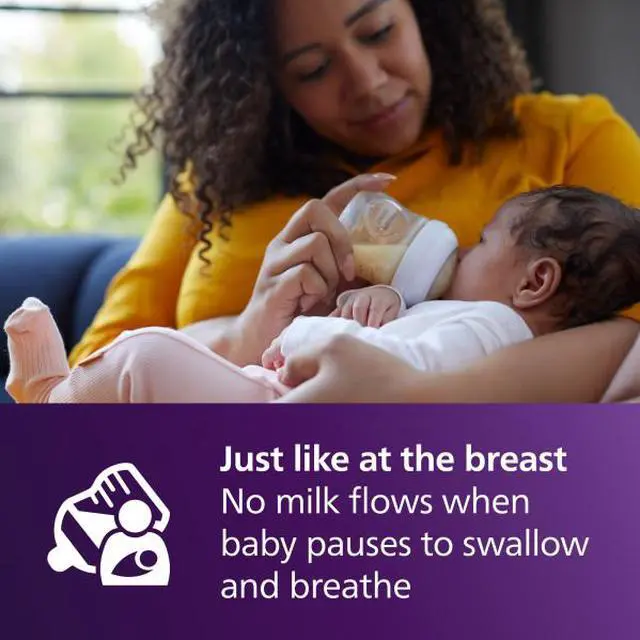 Alt view image 6 of 11 - Philips Avent Natural Baby Bottles with Natural Response Nipples (Slow Flow, Flow 2), 4oz, 4-pack, SCY900/04