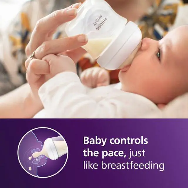 Alt view image 3 of 11 - Philips Avent Natural Baby Bottles with Natural Response Nipples (Slow Flow, Flow 2), 4oz, 4-pack, SCY900/04