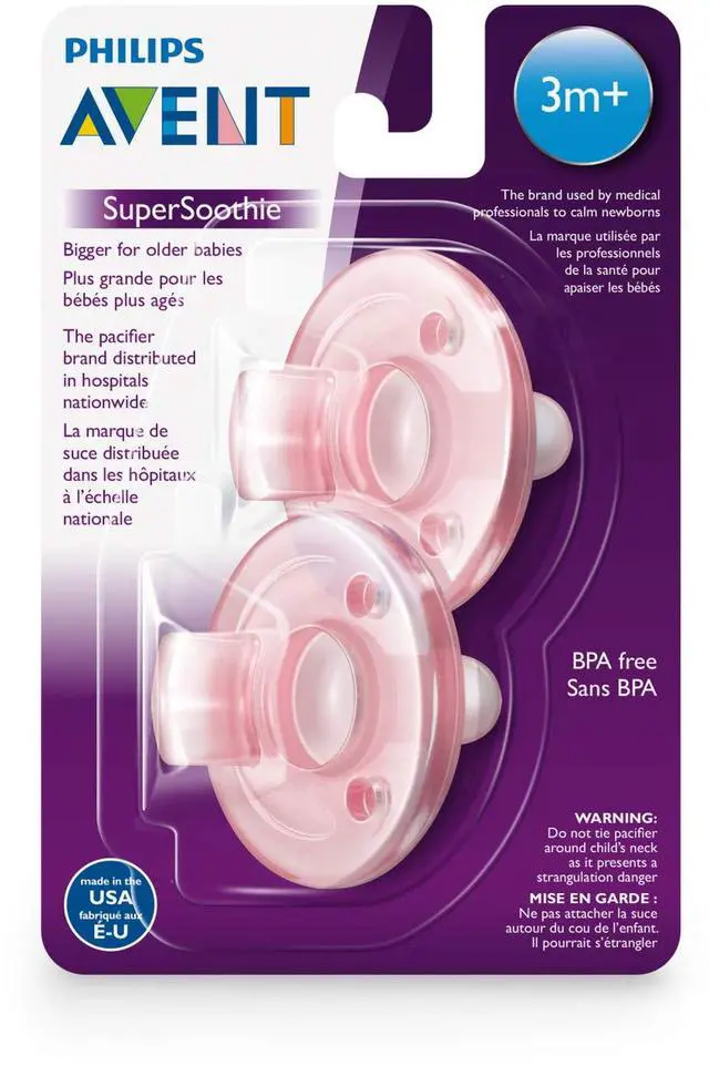 Alt view image 2 of 3 - Philips Avent Soothie Pacifier, 3-18 months, Pink/Pink, 2 pack, SCF192/07