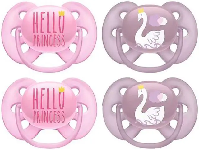 Alt view image 2 of 3 - Philips Avent Ultra Soft Pacifier, 6-18 months, Hello Princess and Swan Designs, 4 pack, SCF223/42
