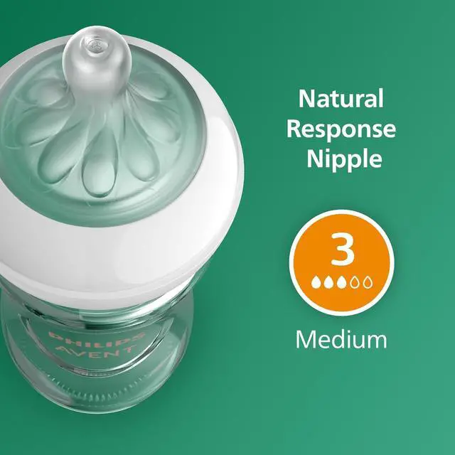 Alt view image 7 of 9 - Philips Avent Glass Natural Baby Bottle With Natural Response Nipple, 8oz, 4pk, SCY913/04