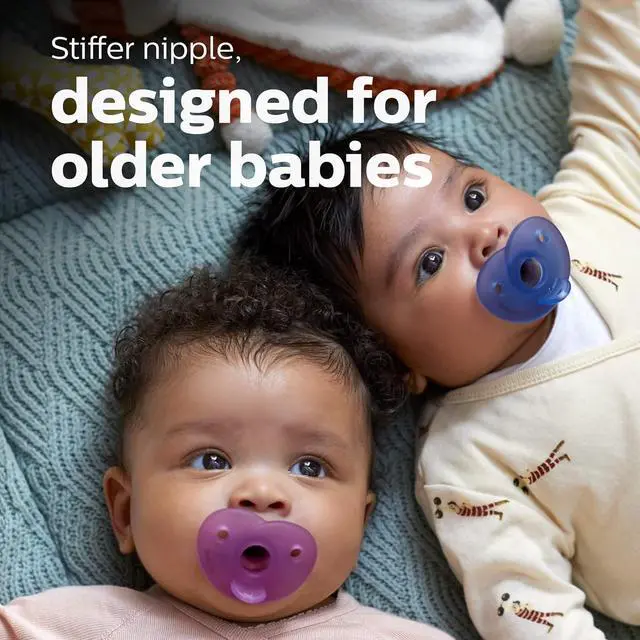 Alt view image 3 of 11 - Philips Avent Soothie Heart Pacifier, 3-18 months, Pink/Light Pink, 2 pack, SCF099/12